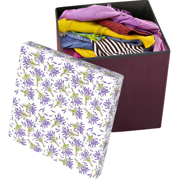 Фото Пуф складной с отделением для хранения 30*30*30см волшебная страна лаванда 008466