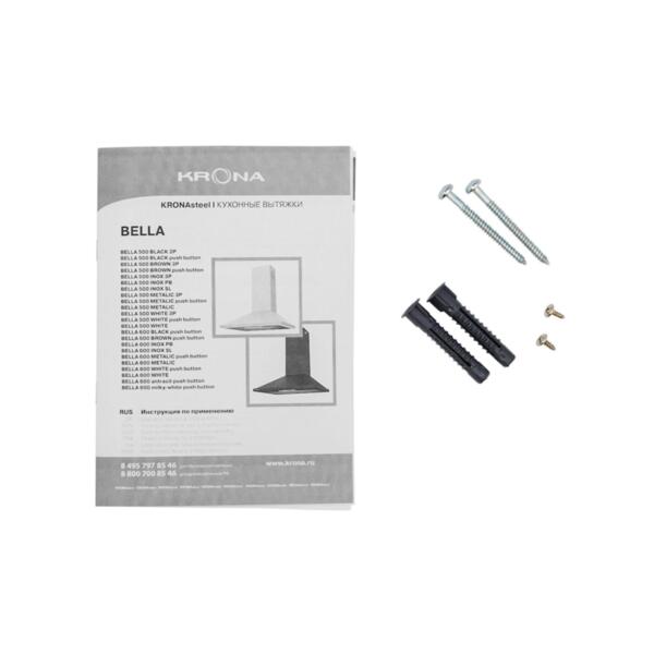 вытяжка кухонная bella 600 inox pb krona 00020969