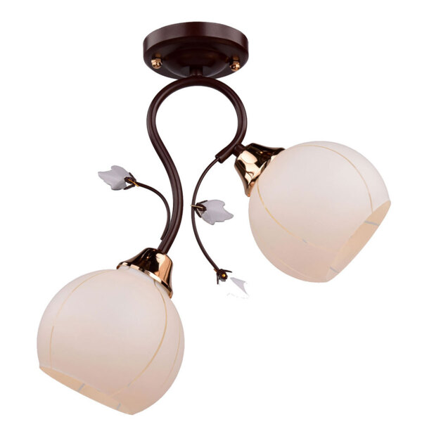 Фото Люстра потолочная россвет рс20062 brn+fg/2c е27 2x60вт ip20