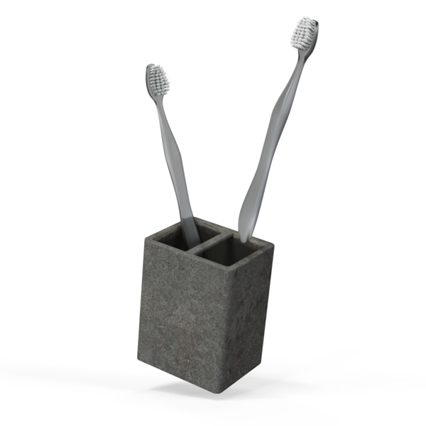 Фото Стакан для зубных щеток настольный stone black fora for-stn042bl
