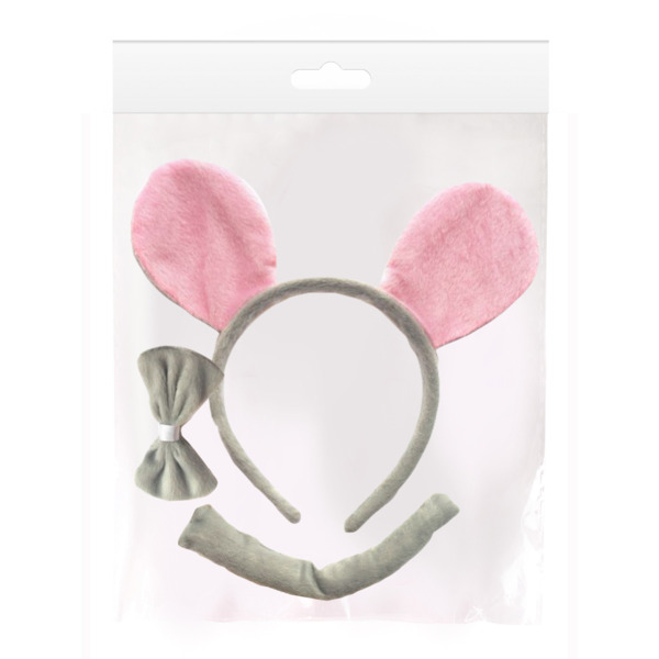 Маскарадный набор мышонок (галстук, ободок, хвостик) (полиэстер) / 21х1,5х19см арт.78192