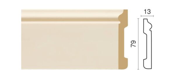Фото Плинтус дюрополимер 80 мм бежевый decor-dizayn 005