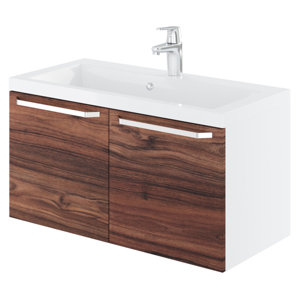 Фото Тумба с раковиной подвесная итана nature 80 792х378х437 (тик)