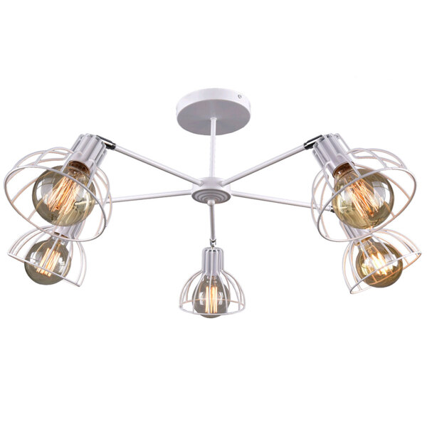 Фото Люстра потолочная россвет рс21077 wt+cr/5c е27 5x60вт ip 20