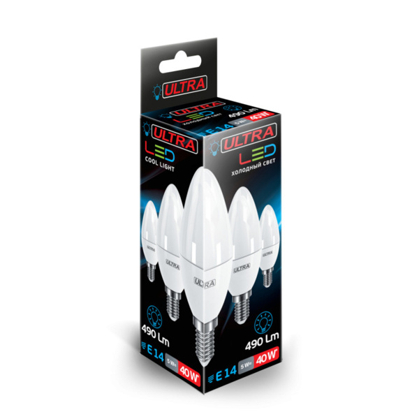 Фото Лампа светодиодная ultra е27 свеча 7вт 3000к 5055268047927