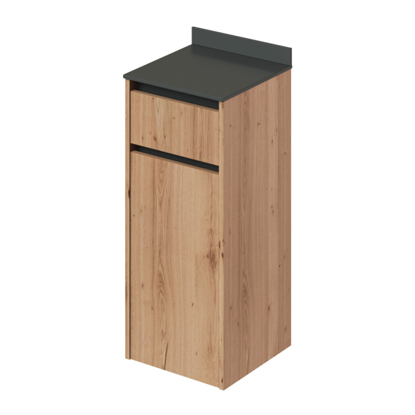 Фото Тумба для ванной комнаты подвесная итана amelia 35 350х350х810 с корзиной дуб эвок