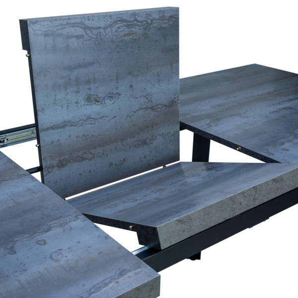 Фото Стол раздвижной leset хаген 2р, бетон, металл черный