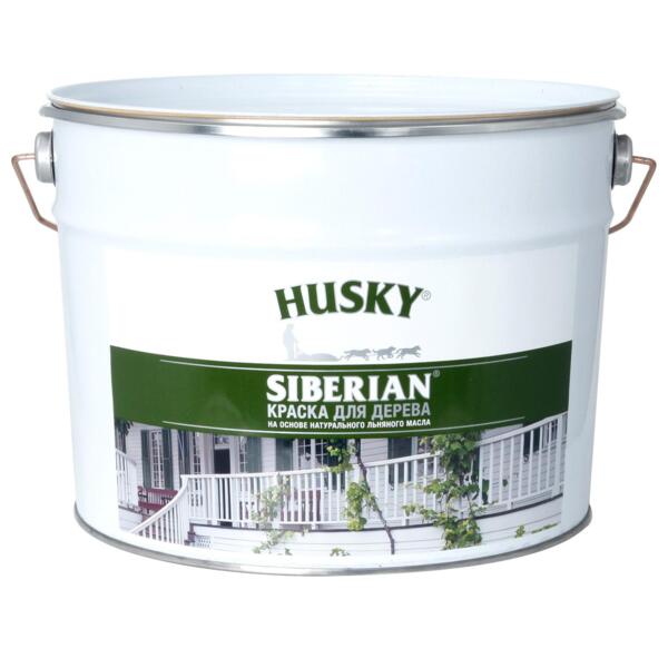 Фото Краска husky siberian краска для дерева (9л) база с  деревянные поверхности (фасады, окна, дв