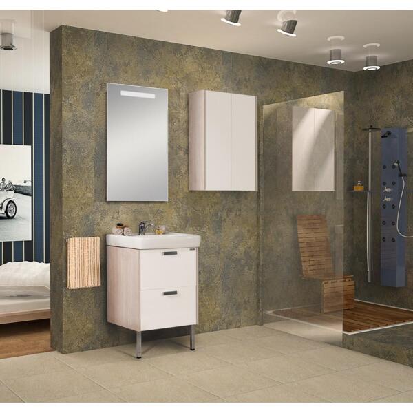 Фото Тумба под раковину акватон йорк 55 белый/ясень фабрик 1a170501yoav0