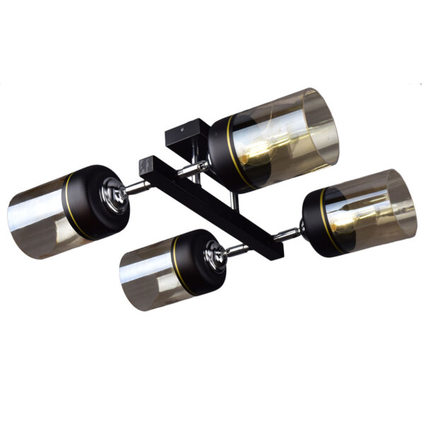 Фото Люстра потолочная россвет рс21162 bk+cr/4c е27 4x60вт ip20