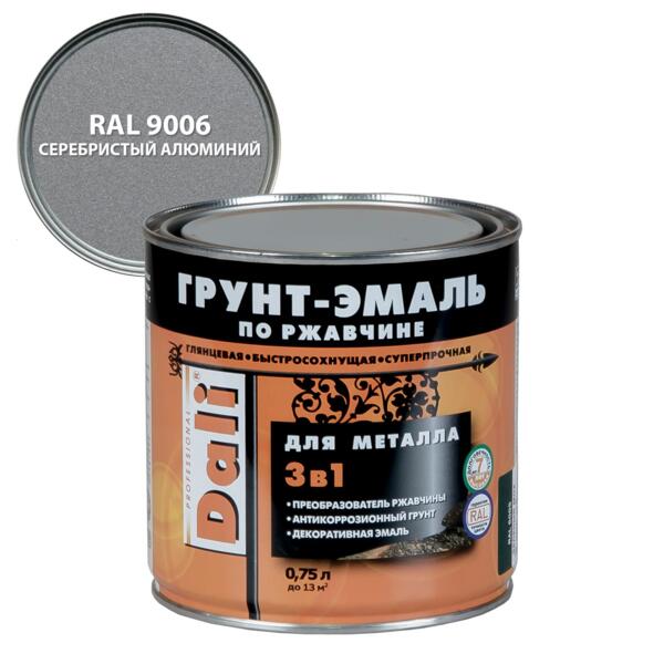 Фото Грунт-эмаль по ржавчине dali серебряный 0,76 л.