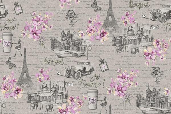 Фото Обои белвинил 10-1004-21 бонжур 21 флизелин 1,06*10,05м подростоковые серый