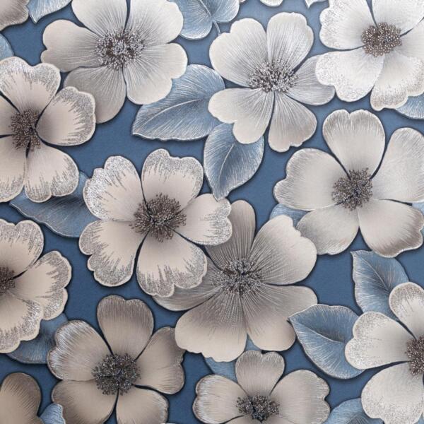 Фото Обои fm71804-62 family junis флизелин 1.06x10,05м флористика синий