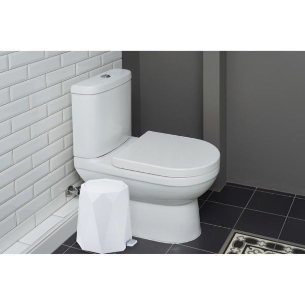 Фото Контейнер для мусора 4,5л призма idea м с педалью белый 2482