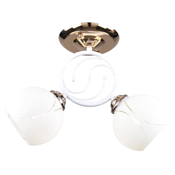 Фото Люстра потолочная россвет рс19410 wt+fg/2c е27 2x60вт ip20