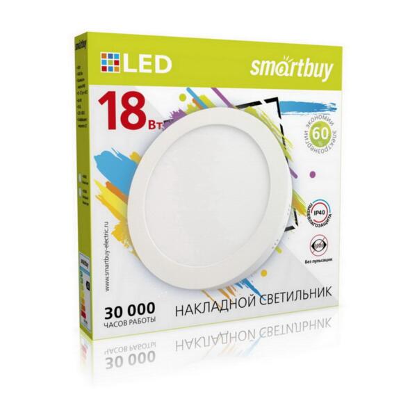 Фото Светильник светодиодный smartbuy 18вт 220в 6500к 1440лм 210мм ip20 sbl-rsdl-18-65k
