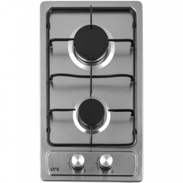 панель варочная газ нерж сталь ore lga30 2 конфорки стальные решетки газ-контроль