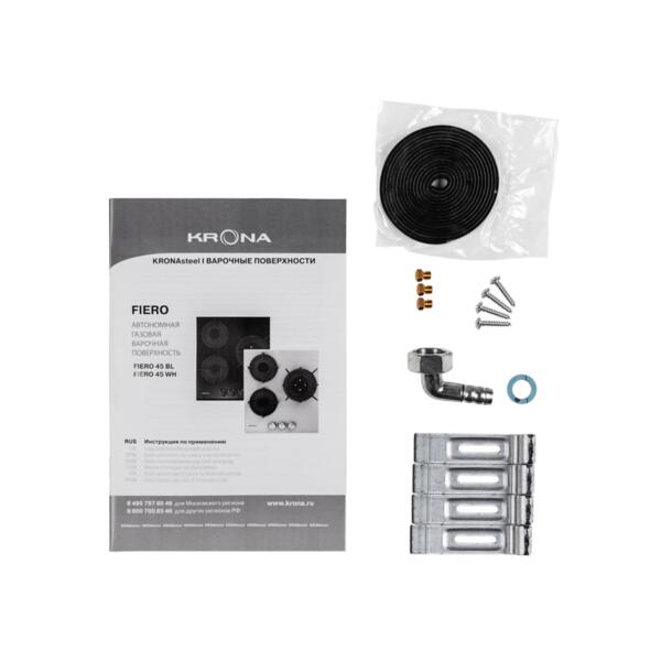 поверхность варочная газовая fiero 45 bl газовая krona независимая 00026349