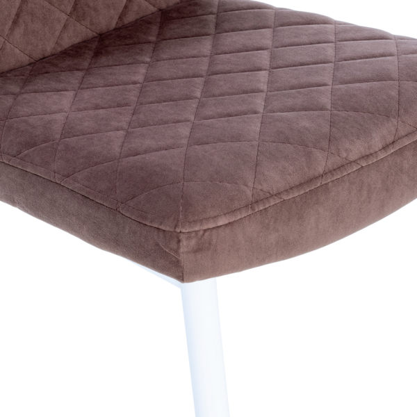 Фото Стул leset шейл, каркас белый, велюр ultra chocolate шоколад