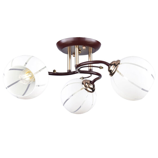 Фото Люстра потолочная россвет рс20673 brn+fg/3c е27 3x60вт ip20