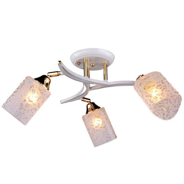 Фото Люстра потолочная россвет рс20013 wt+fg/3c е27 3x60вт ip20