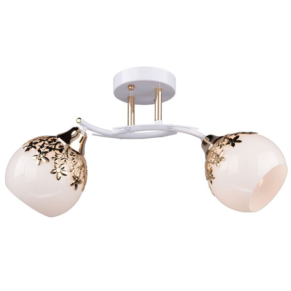 Фото Люстра потолочная россвет рс20594 wt+fg/2c е27 2x60вт ip20