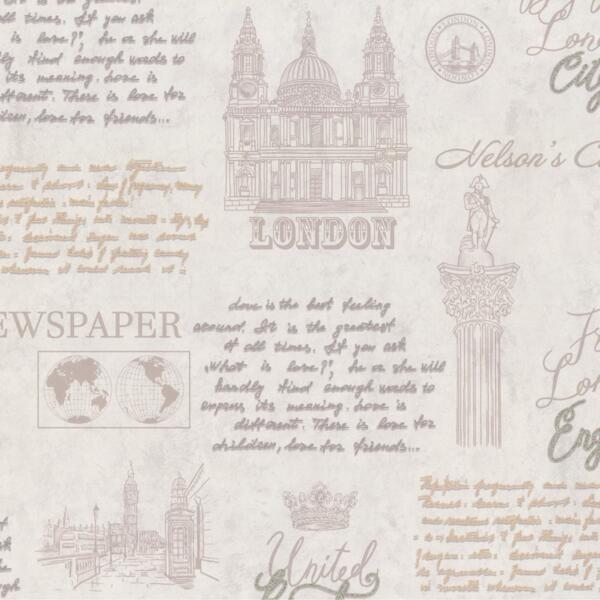 Фото Обои 9099-00 monte solaro london флизелин 1.06x10,05м города белый