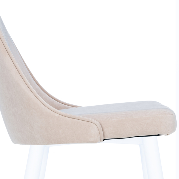 Фото Стул leset эби, каркас белый, велюр vendetta 3 бежевый