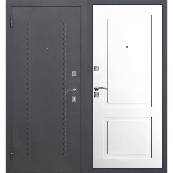 Фото Дверь входная dominanta муар ясень белый эмаль 2050х960 левая