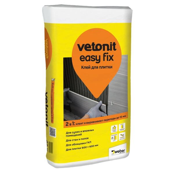 Фото Клей для плитки Weber.vetonit Easy Fix, 25 кг