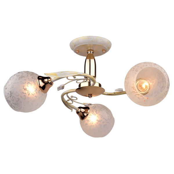 Фото Люстра потолочная россвет рс20123 wt+fg/3c е27 3x60вт ip20