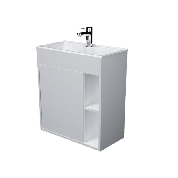 Фото Тумба с раковиной lido 60п 1д. белый глянец