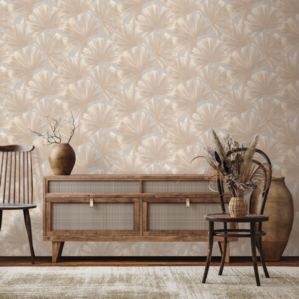 Фото Обои 7128-11 euro decor rhapis флизелин 1.06x10,05м флористика серый