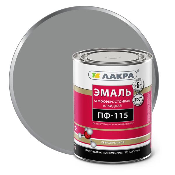 Фото Эмаль пф-115 (лакра) 1,0кг серый