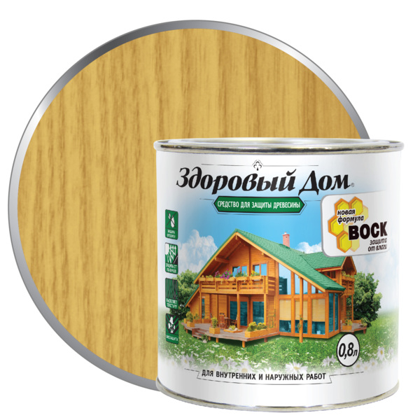 Фото Деревозащитное средство здоровый дом 0,8л сосна