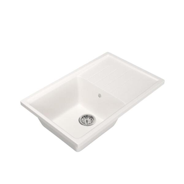 Фото Мойка кухонная mixline ml-gm19 49,5*75см квадратная с крылом белая