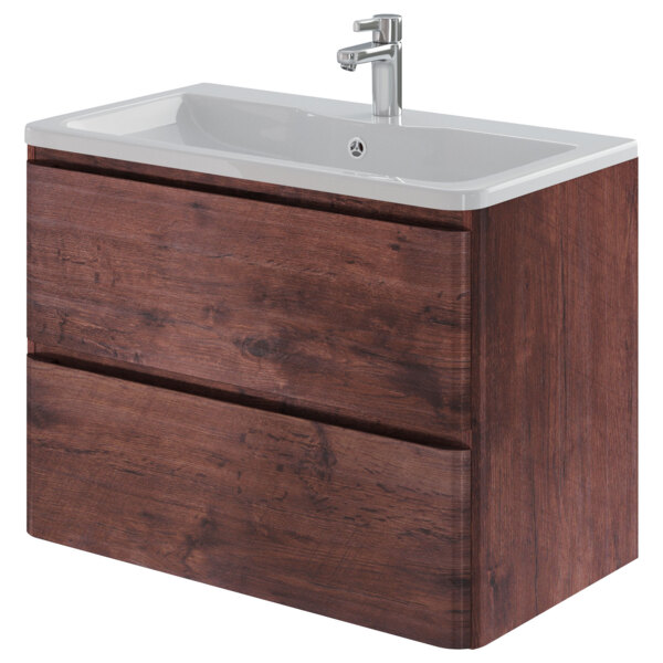 Фото Тумба под раковину подвесная итана roberto 70 700х453х606 акация