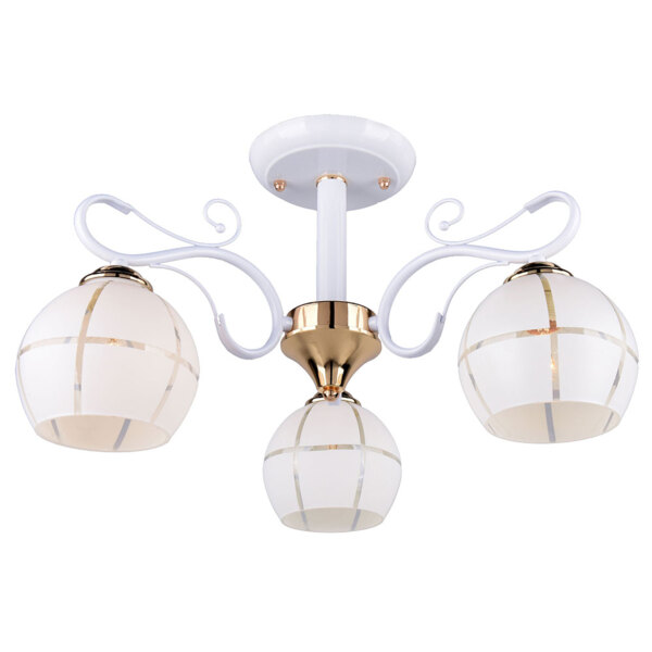 Фото Люстра потолочная россвет рс20147 wt+fg/3c е27 3x60вт ip20