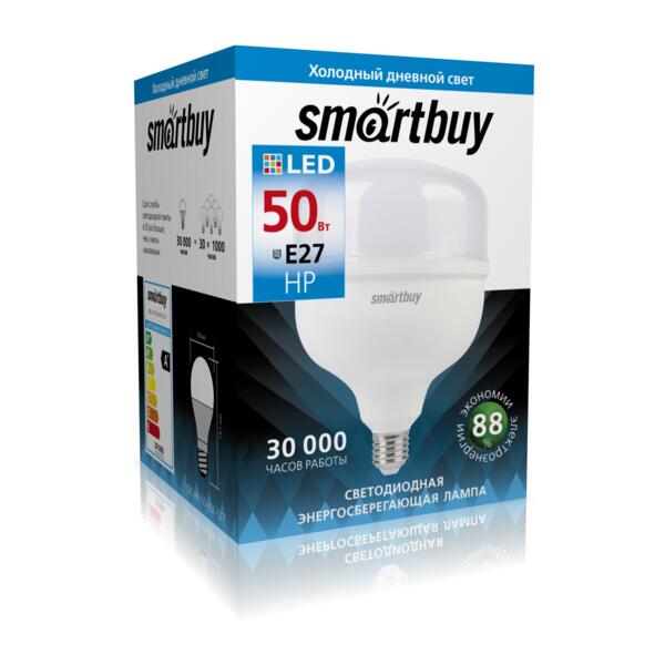 Фото Лампа светодиодная smartbuy led sbl-hp-50-65k-e27 е40 цилиндрическая 50вт 6500к