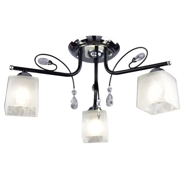 Фото Люстра потолочная россвет рс20824 bk+cr/3c е27 3x60вт ip20