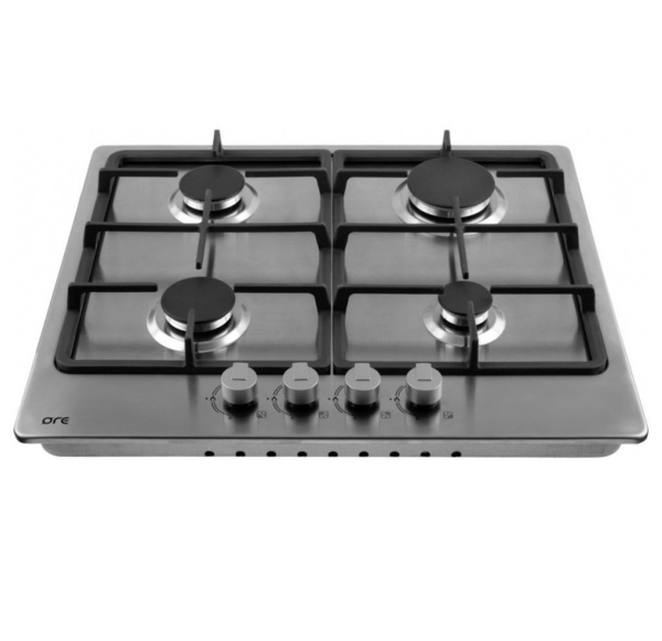 панель варочная газ нерж сталь ore lgs60 4 конфорки чугунные решетки газ-контроль