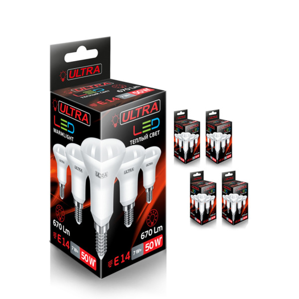 Фото Лампа светодиодная ultra е14 грибок 7вт 3000к