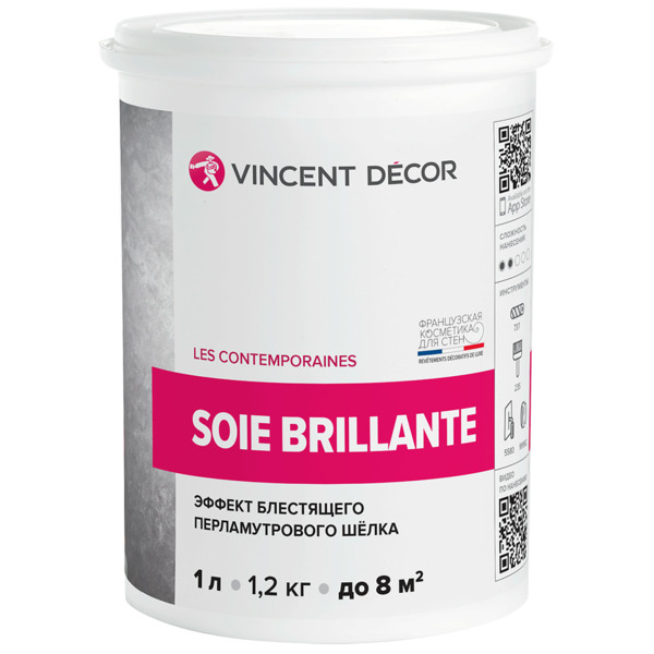 Фото Покрытие vincent soie brillante декоративное 1л