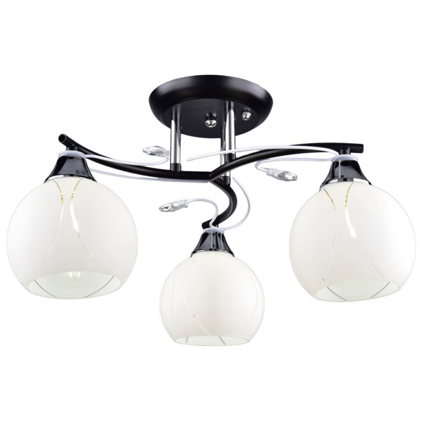 Фото Люстра потолочная россвет рс20963 bk+cr/3c е27 3x60вт ip20