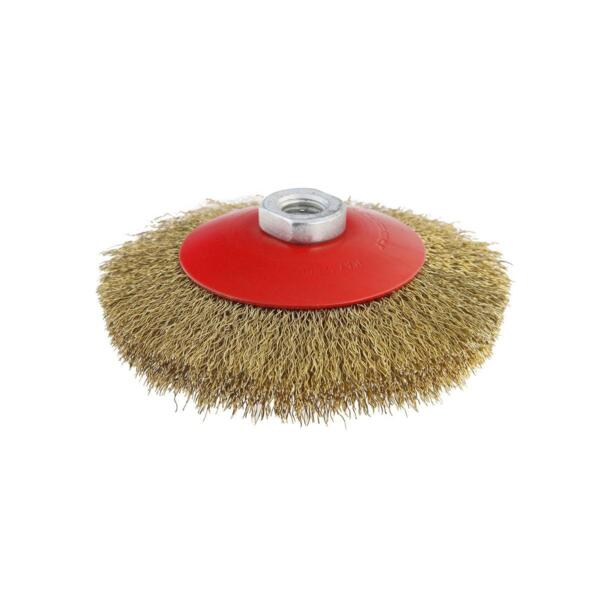 Фото Щетка для мшу плоская 115мм m14 стальн. гофр. проволока, мягкая, hammer flex 207-107