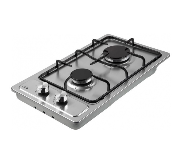 панель варочная газ нерж сталь ore lga30 2 конфорки стальные решетки газ-контроль
