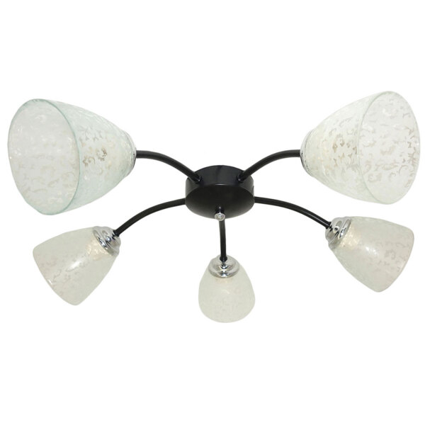 Фото Люстра потолочная россвет рс20677 bk+cr/5c е27 5x60вт ip20