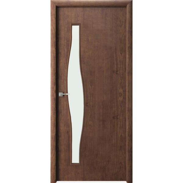 Фото Полотно дверное стекло сатинат волна до 2000х800мм.,3d покрытие, цвет дуб бельмонд