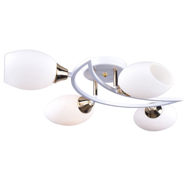 Фото Люстра потолочная россвет рс20176 wt+fg/4c е14 4x60вт ip20