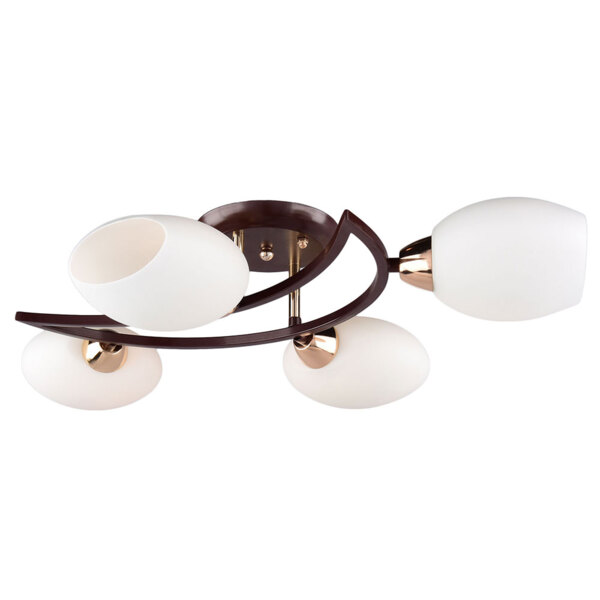 Фото Люстра потолочная россвет рс20176 brn+fg/4c е14 4x60вт ip20